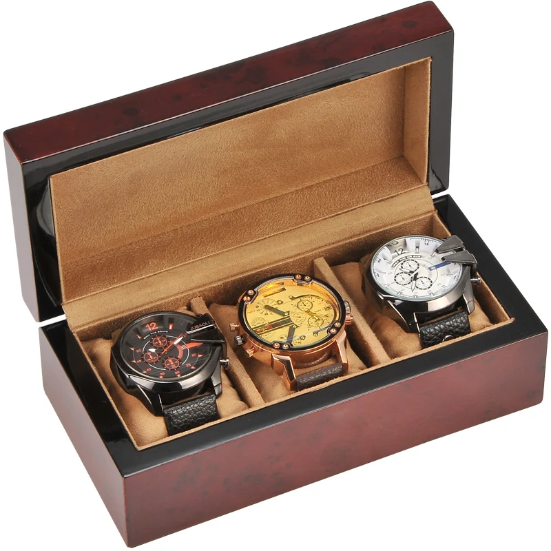 

Мужская деревянная коробка для хранения часов, с 3 отделениями, 200911-45