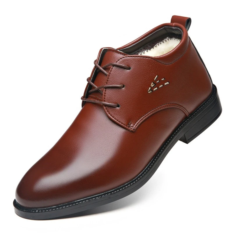 

2019 Men Winter Leather Ankle Boots Men Lace Up Dress Business Boots Handmade Warm Retro Man Waterproof Snow Boots Men Footwear