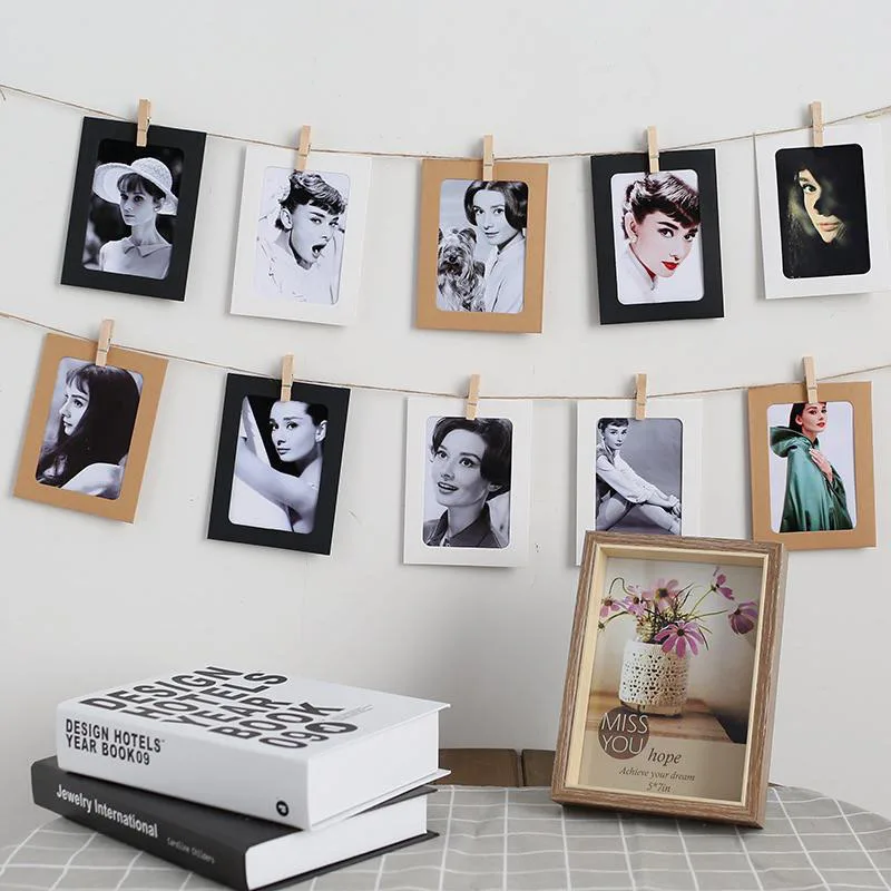 10 шт. набор крафт Бумага фоторамка DIY картина держатель подвесная настенная фото