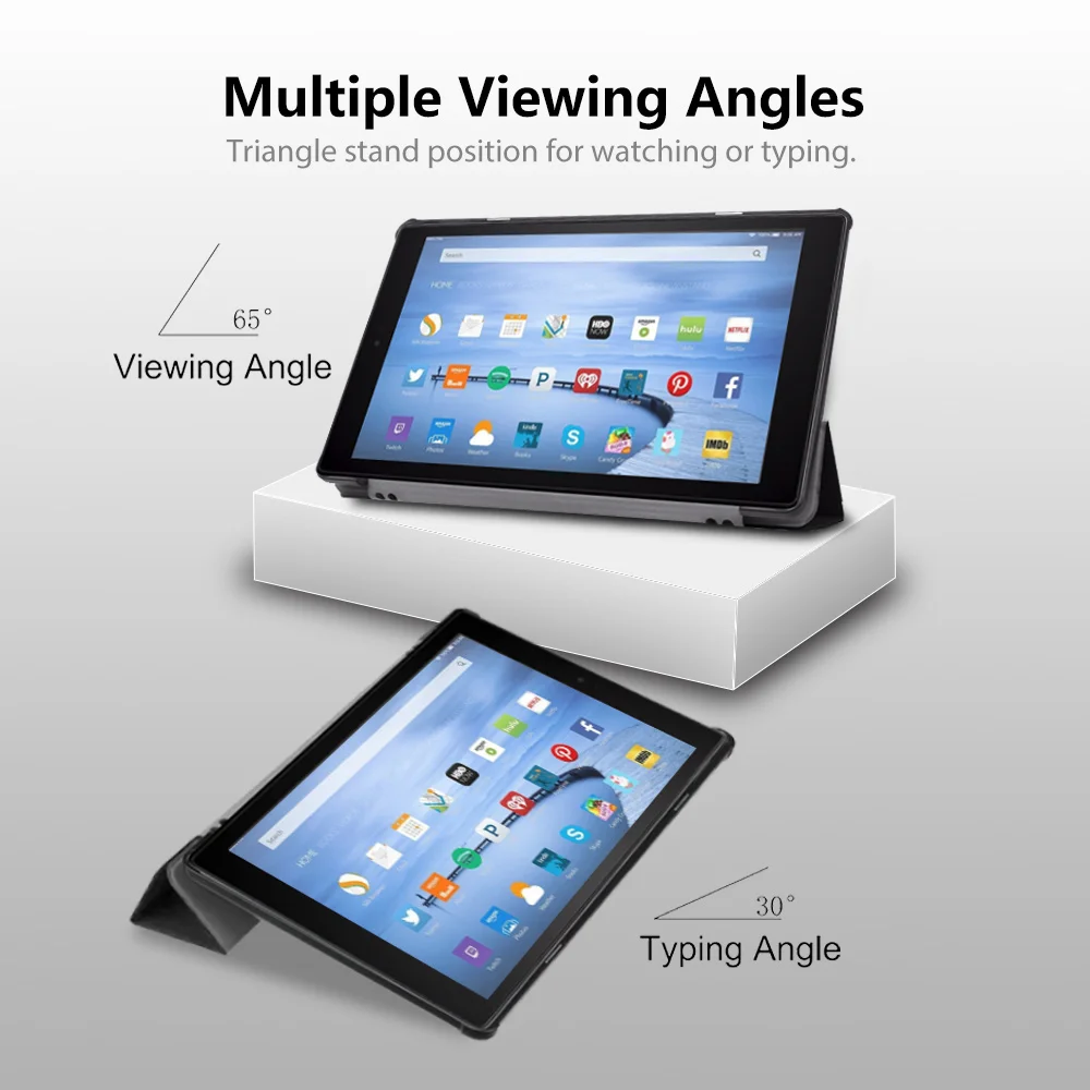 Магнитный чехол подставка из искусственной кожи для планшета Kindle Fire HD 2017 10