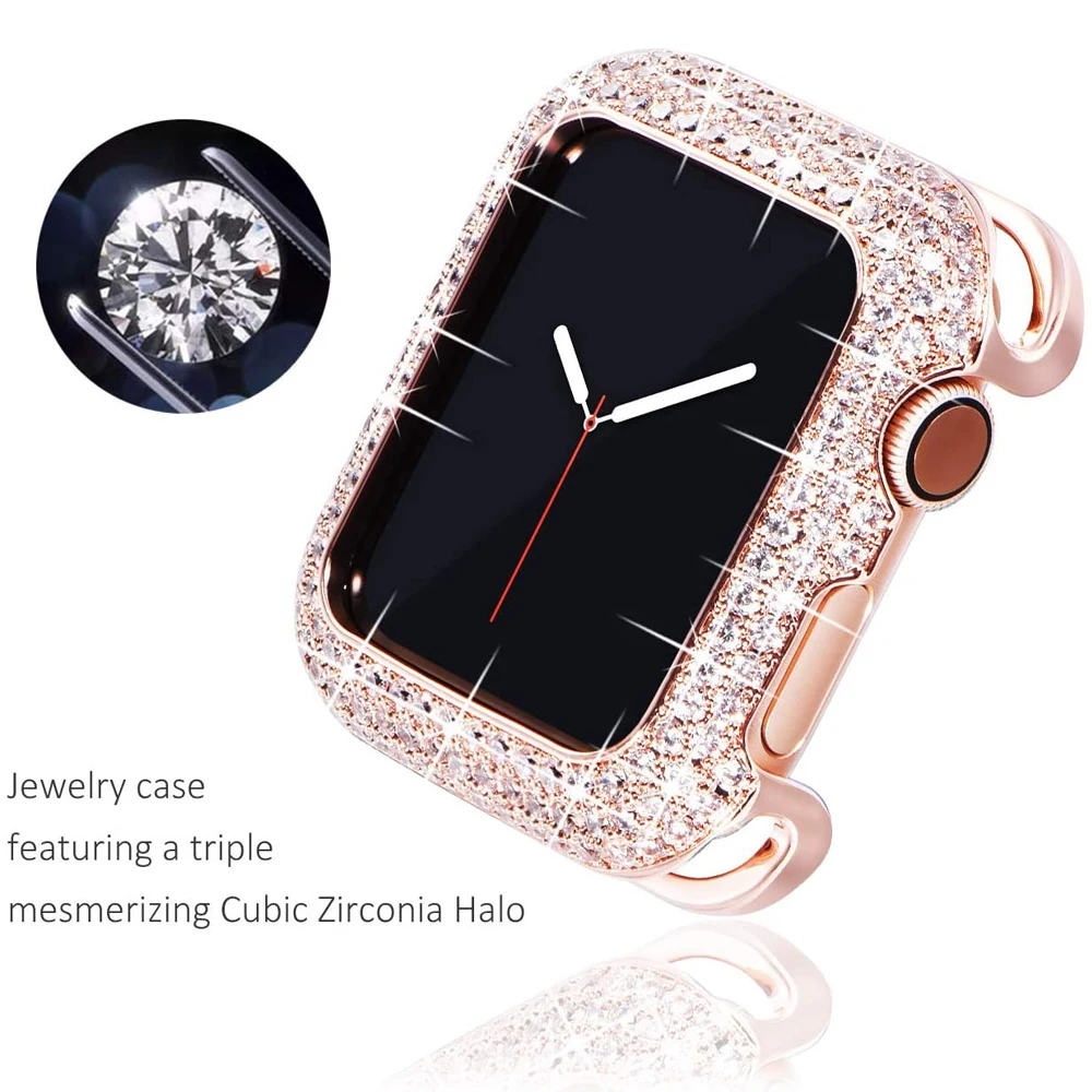 Чехол со стразами для Apple Watch 6 5 4 3 40 мм 44 | Наручные часы