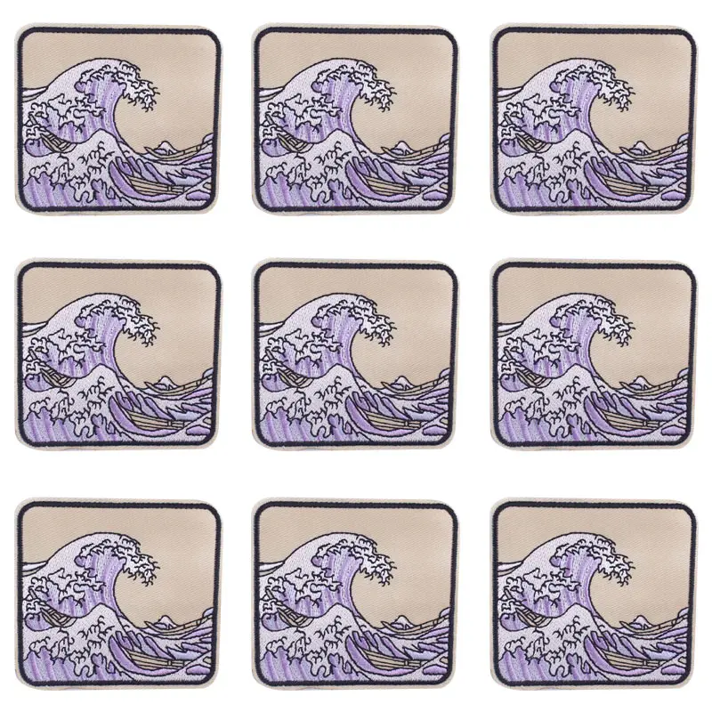 10 шт./компл. волнистые вышитые нашивки для одежды железная вышивка сделай сам