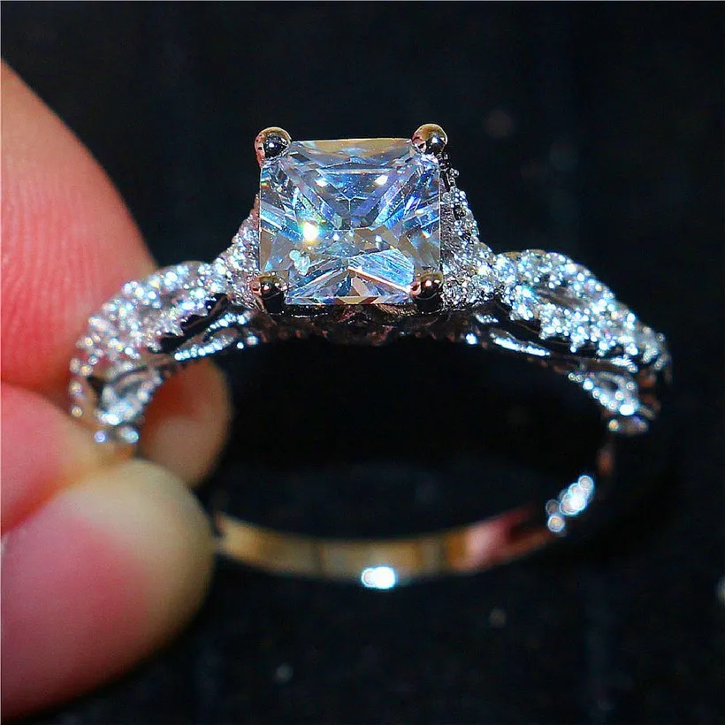 Женское кольцо из серебра 925 пробы с фианитом Размер 5/6/7/8/9/10|Кольца| |