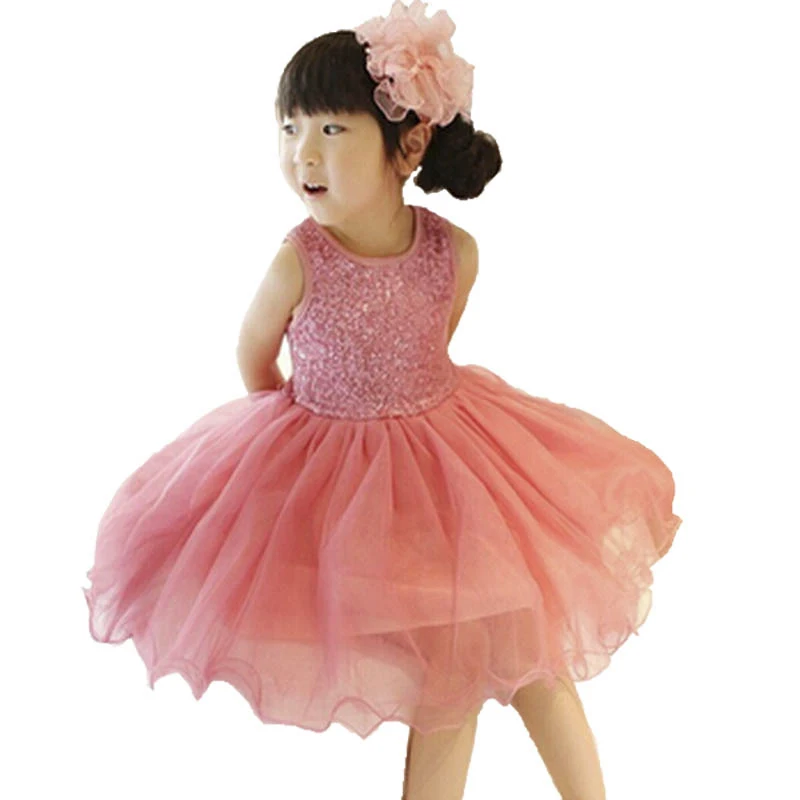 Летнее платье с блестками для маленьких девочек одежда платье-пачка принцессы