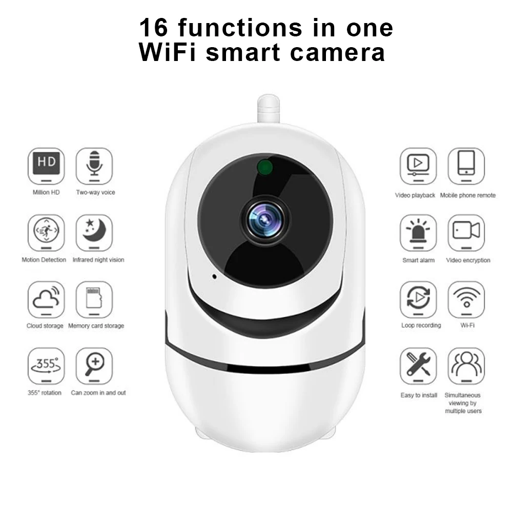 

MP4 HD 1080P IP Indoor Home Camera US Standard P2P NAS Surveillance Security Monitor WiFi Wireless Mini CCTV Indoor Camera