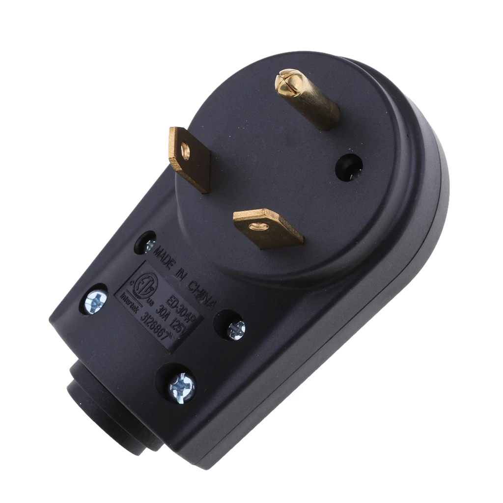 RV 30 Amp электрический шнур Мужской сменный штекер Конец с ручкой черный|Гребные