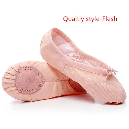Flesh Quality style Розовые, синие, розовые, красные, черные, белые, зеленые балетки для девушек, женские балетки для йоги, Zapatos De Punta De Ballet Zapatillas De Ballet - Цвет: Flesh Quality style
