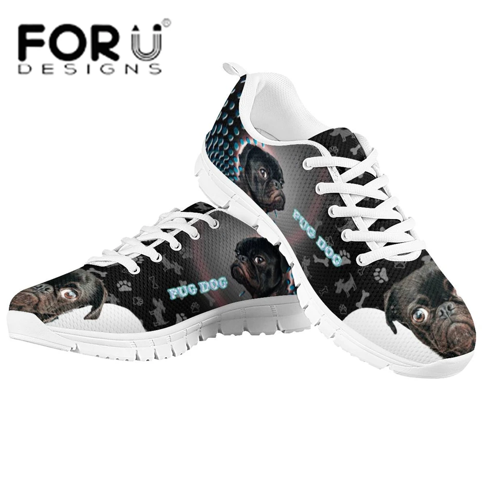 

FORUDESIGNS Women Shoes Flat Pug Dog Pattern Ladies Casual Anti-Slip Sport Walking Sneakers Autumn Soft Shoes Zapatillas 2021
