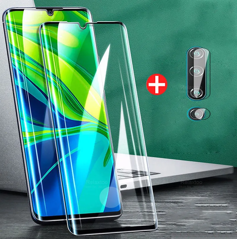 2in1 Tempered Glass for Xiaomi mi Note 10 Pro Screen Protector Camera lens Protective film For Xiaom