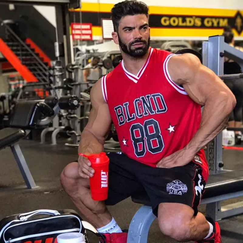 

Muscle Fitness New Sports Vest Men's Summer Running Sleeveless T-shirt Quick-drying Basketball Uniform Gym Tank Top Men Fitness