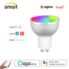 Светодиодная лампа Zigbee для умного дома, 5 Вт, GU10, RGBCW, для Philips, Huee, Tuya, Smartthings, работает с Alexa, Google Assistant
