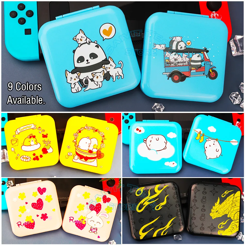 

For Nintend Switch Cute Game Card Case Cover NS Cartoon Theme Pattern SD Cards Pink Shell Storage Box for Nintendo Switch/Lite