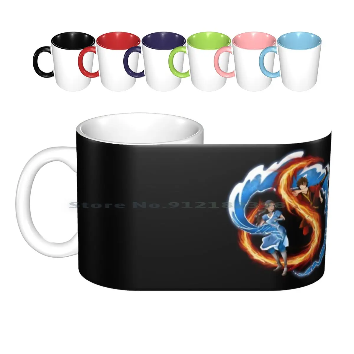 

Zutara Bending Ceramic Mugs Coffee Cups Milk Tea Mug Zuko Katara Zutara The Last Air Bender Bending Fire Water Martial Art