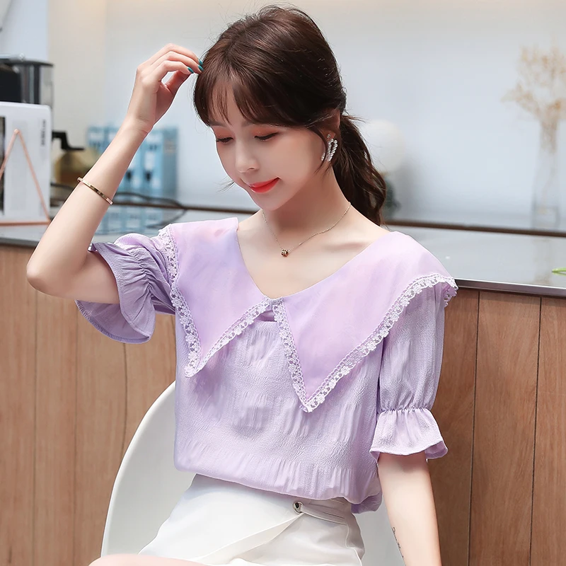 повседневные блузы с оборками женские топы 2019 новая многослойная женская