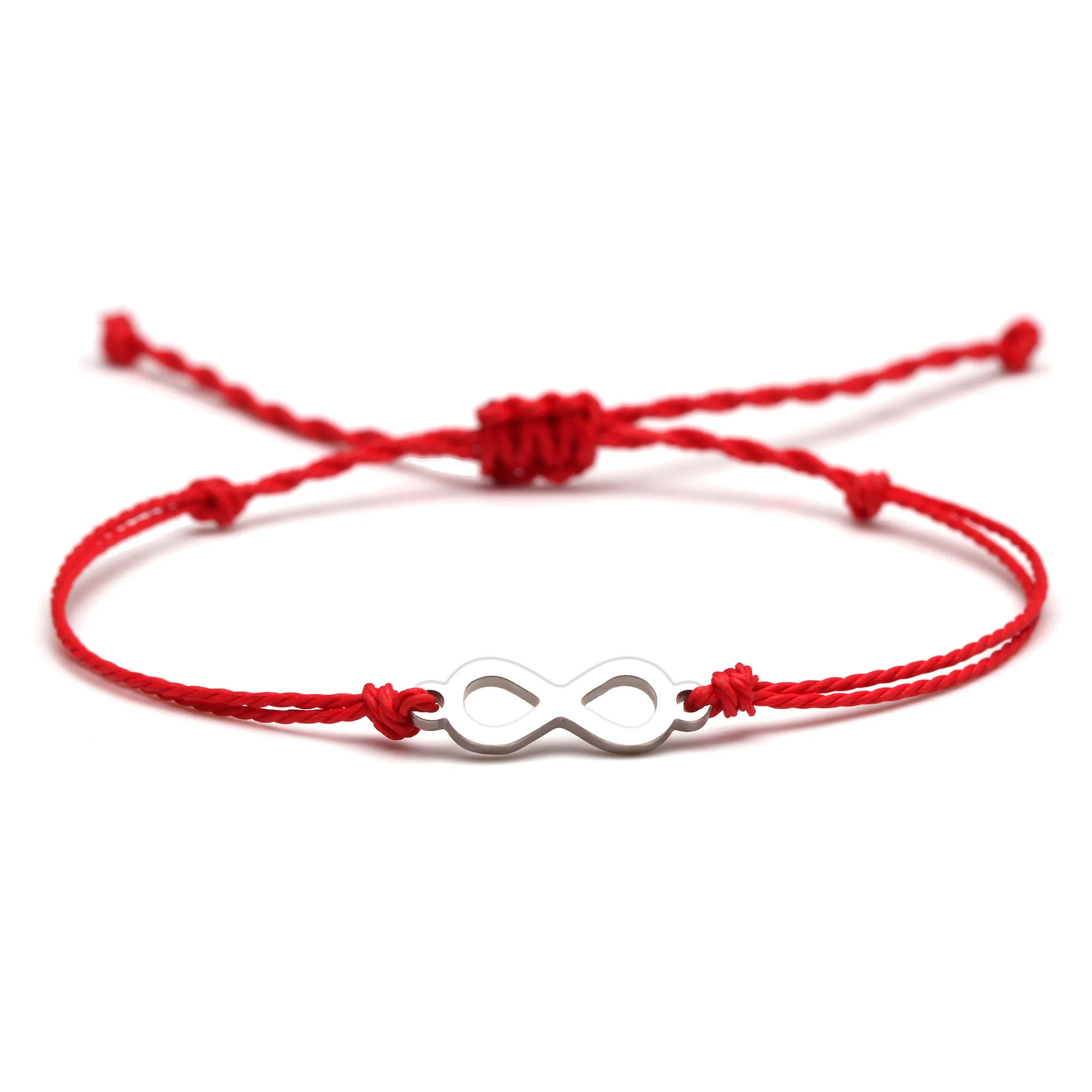 Женский браслет из нержавеющей стали Infinity Love ручной работы красный синий черный