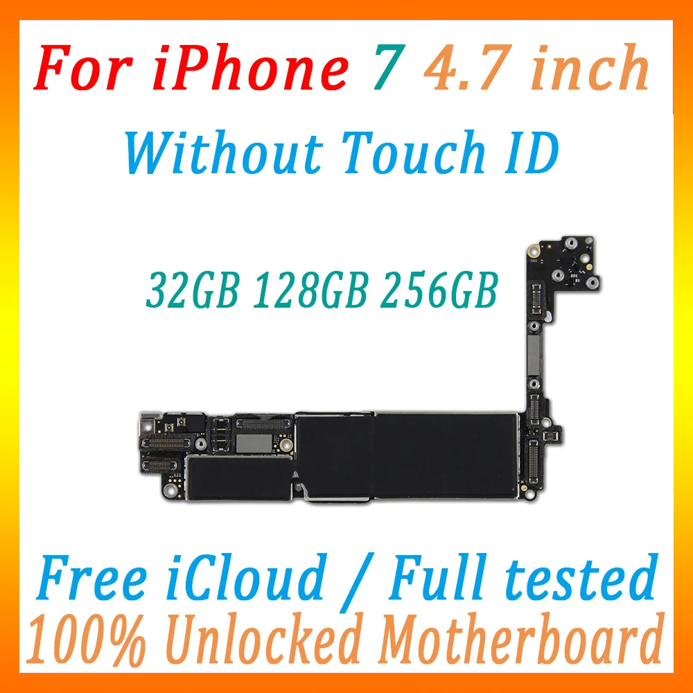 Оригинальная разблокированная материнская плата для iPhone 7 материнская плата, бесплатный iCloud для iPhone 7g с/без сканера отпечатков пальцев материнская плата все испытания Мб