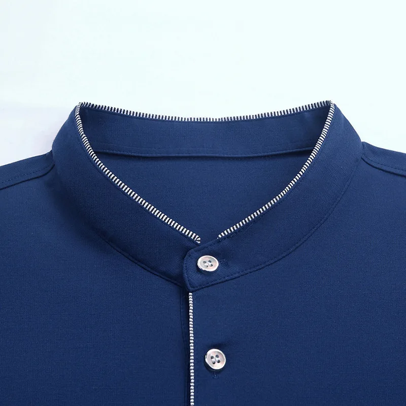 

T-shirt Men's Slim Stand Collar Solid Color Fashion T-shirt Men's New Short Sleeve One Piece Dropshipping