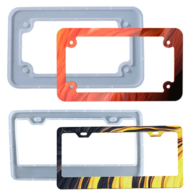 

DIY Crystal Epoxy License Plate Frame Mold License Plate Protection Frame Silicone Resin Handmade Model Spot Wholesale