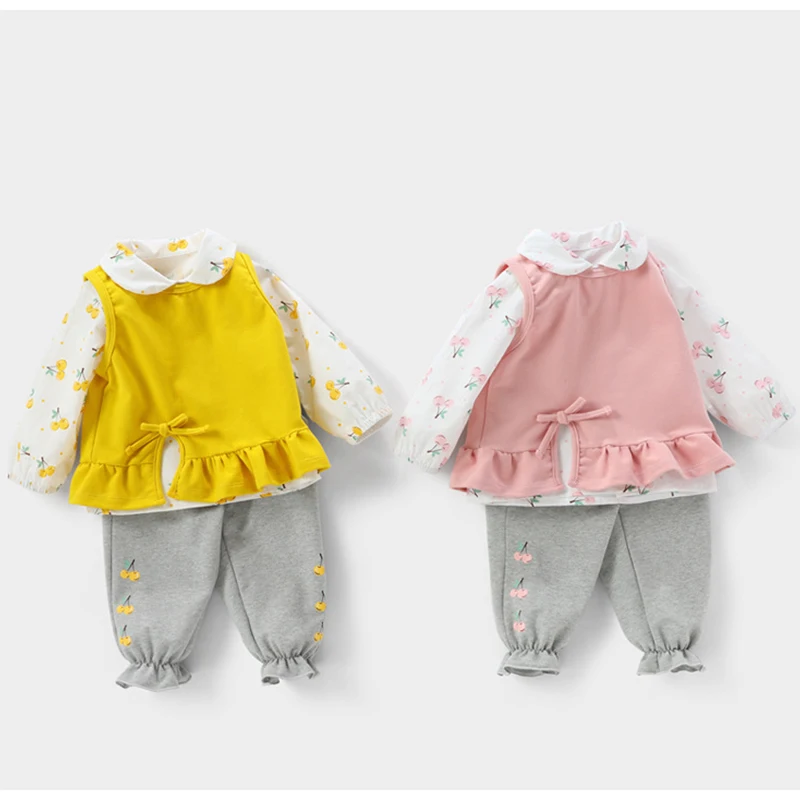 Комплекты одежды для маленьких девочек Детская одежда из 3 предметов Сезон весна