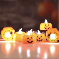 12pcs halloween little pumpkin candle lighting flameless led lantern lamp ornaments for home new year party decor supplies