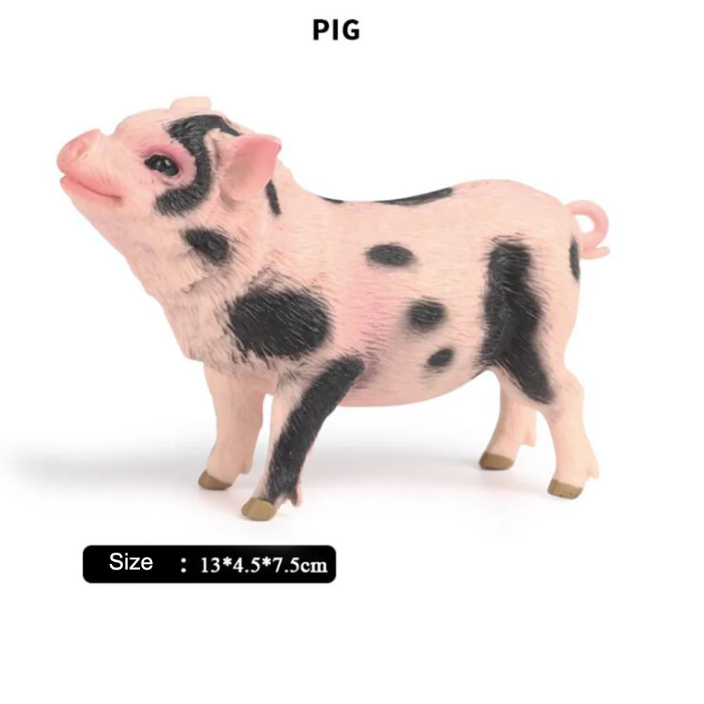 

Kids Toy Simulation Animal Model Farm Piebald Pig Plastic Scene Decoration Figurekids Toys Static Children's Cognitive Doll Gift