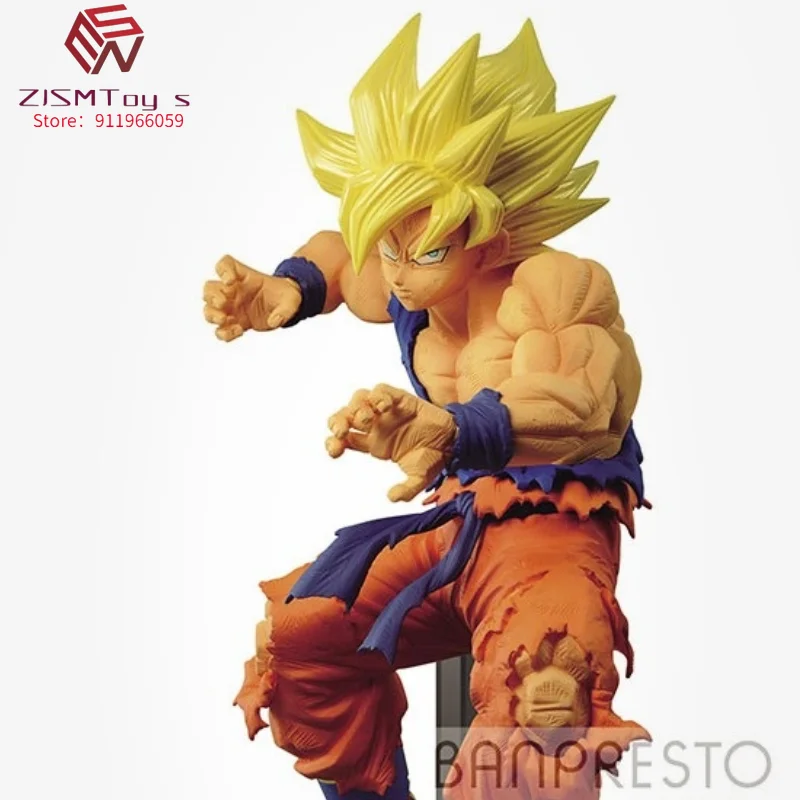 

Anime Peripheral Yellow Hair Transformation Men Combat State War Damage Prize Figure Hand Office