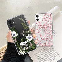 uigo luxury flowers clear case for iphone 11 12 13 pro xs max 12 mini 5s se 2020 6 6s 7 8 plus x xr soft shockproof back cover