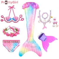 2021 new swimming mermaid tail with bikini mermaids swimwear costume cosplay kids mermaid costume for birthday party