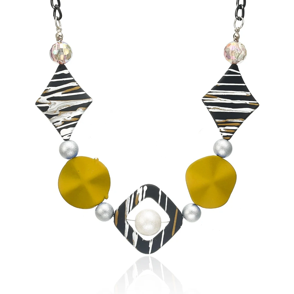 YELLOW Подходящее ожерелье s& кулоны женские/массивные/бусины/Винтажные/Женские/женское колье, чокер с подвеской, подарки для женщин ювелирные изделия NR167 - Окраска металла: YELLOW