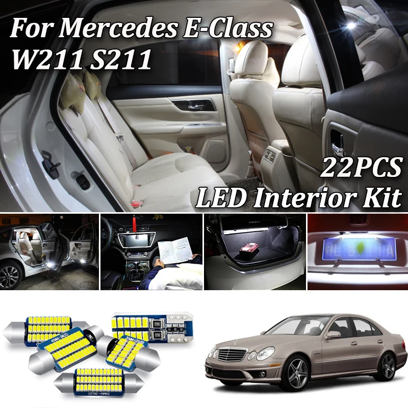 22 шт. SMD лампы белого цвета без ошибок для Mercedes Benz E класса W211 S211