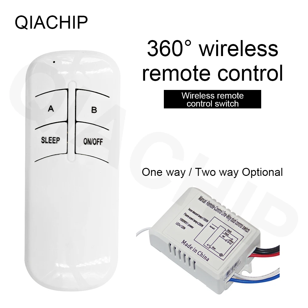 QIACHIP 2 пути AC 220V Цифровой RF беспроводной пульт дистанционного управления