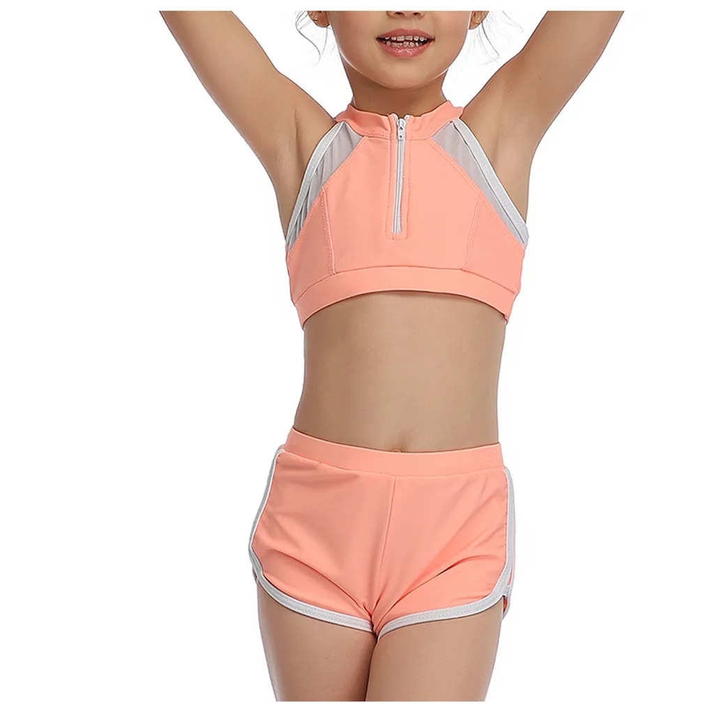 Монокини с принтом для маленьких девочек комплекты бикини пуш ап одежда купания