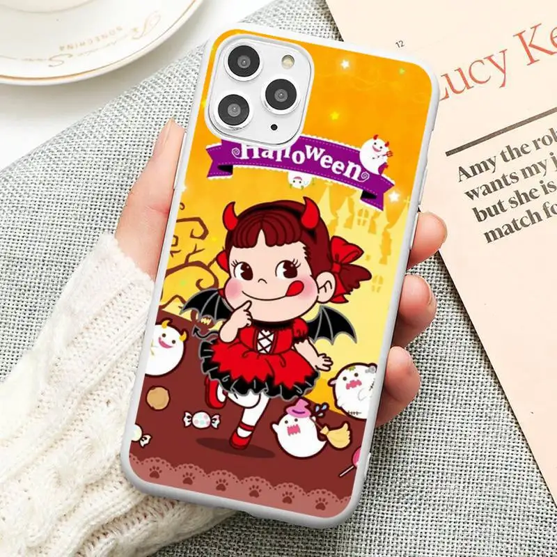 

Cute Fujiya Milky Peko chan Phone Case Candy Color for iPhone 6 6S 7 8 11 12 XS X SE 2020 XR mini pro Plus MAX funda