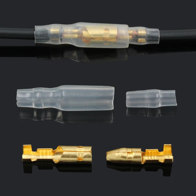 

4.0 bullet terminal car electrical wire connector diameter 4mm pin set 50sets=200pcs Female + Male + Case Cold press terminal