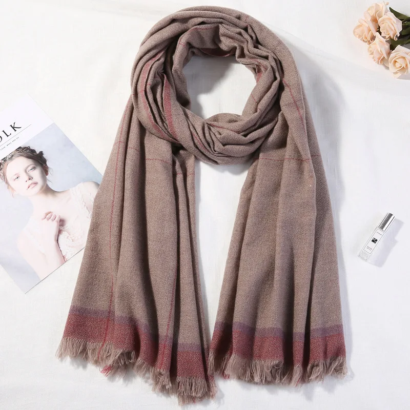 Осень и зима 2019 длинный корейский шерстяной женский шарф Студенческая теплая