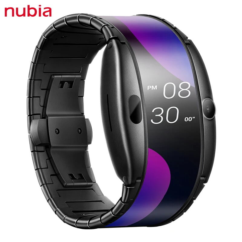 Смарт часы Nubia Alpha 4 01 дюйма Складной гибкий экран Snapdragon 8909 Вт Bluetooth|Смарт-часы| |