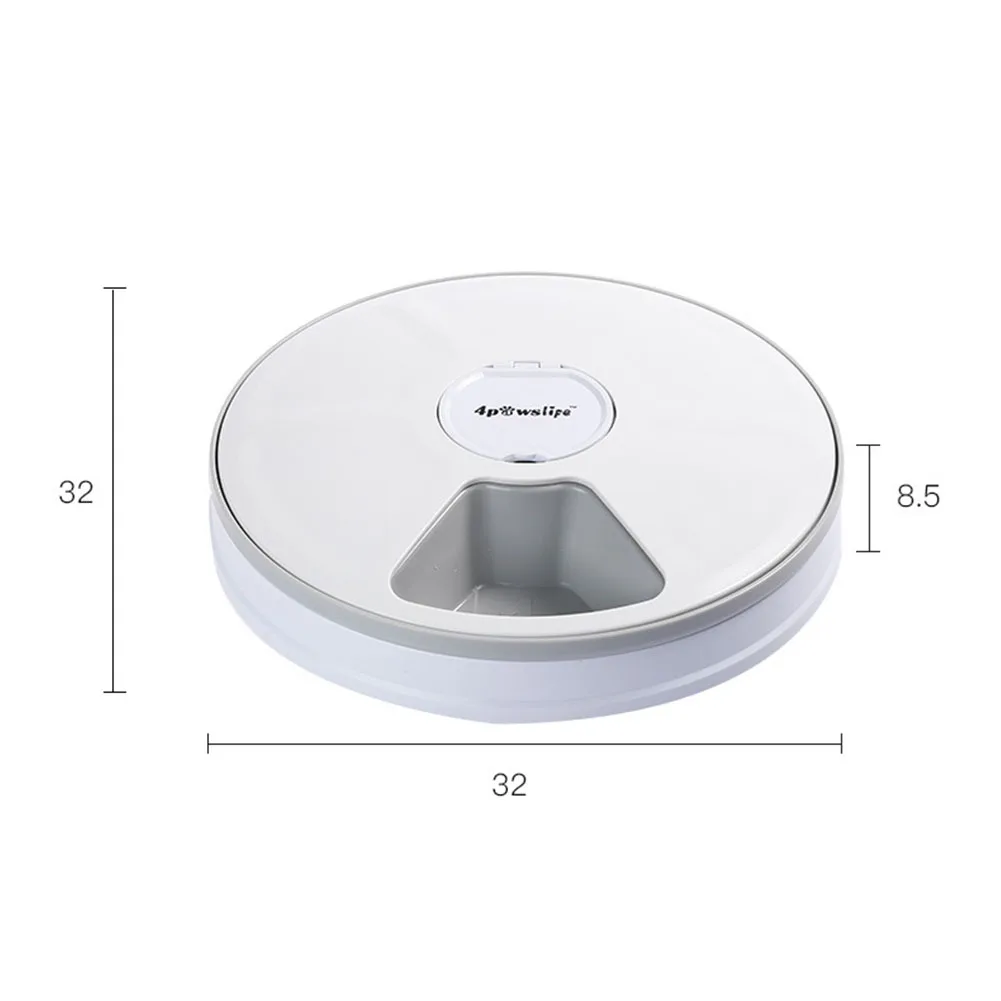 

Round Timing Feeder Automatic Pet Feeder 6 Grid Cat Dog Auto Smart Electric Dry Food Dish With Voice Recorder Pet Supplies