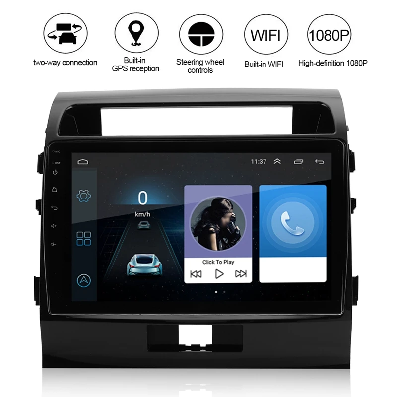 10 1 дюймов Android 9 2Din HD четырехъядерный автомобильный MP5 плеер для Toyota Land Cruiser 2007-2012