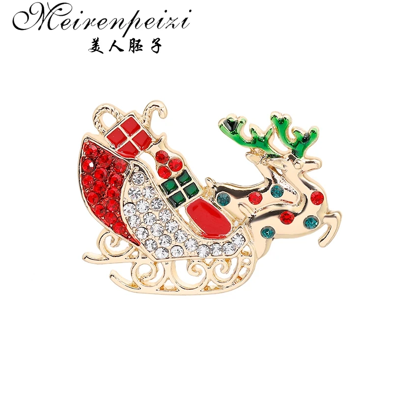 as photo Meirenpeizi Merry Christmas Броши Булавки милый Санта Клаус шляпа перчатки колокольчики носки пончики Конфета Эмаль Булавка значки брошь - Окраска металла: as photo