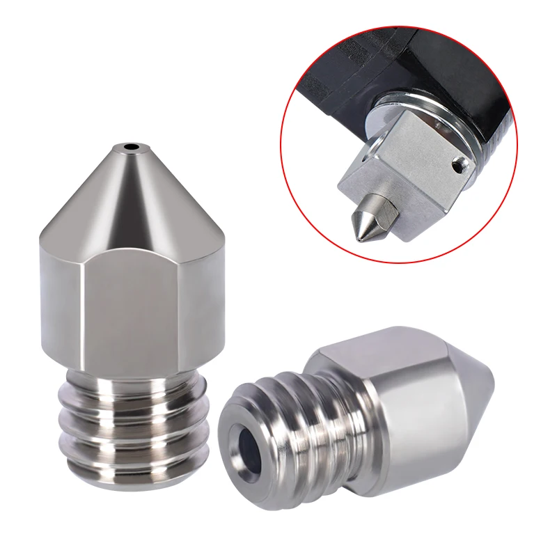 3d printer nozzle 3pcs extruder parts tc4 titanium alloy mk8 nozzles m6 thread 0 2 0 3 0 4 0 5mm 1 75mm for ender3 cr10 ender5 free global shipping