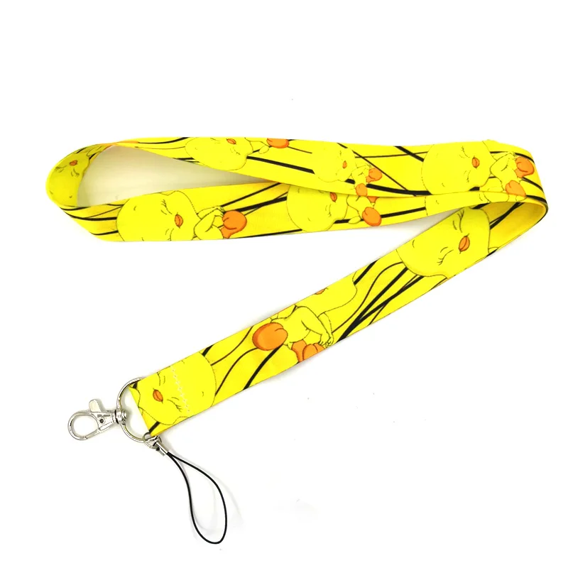 Забавный желтый ремешок с милой уткой аниме держатель для бейджа ID Card Мобильный