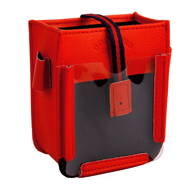 

Car Air Outlet Leather Transparent Bag Multifunction Phone Pockets Storage Box Hanging Bag Bottom Port Auto Interior Organizer