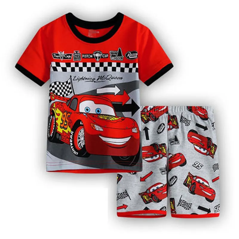 Kids Clothing Set Baby Cartoon Cars Pajamas Boys Girls Shorts Tees Nightclothes Sleepwear Toddler Pyjamas Sleepsuit Children | Детская