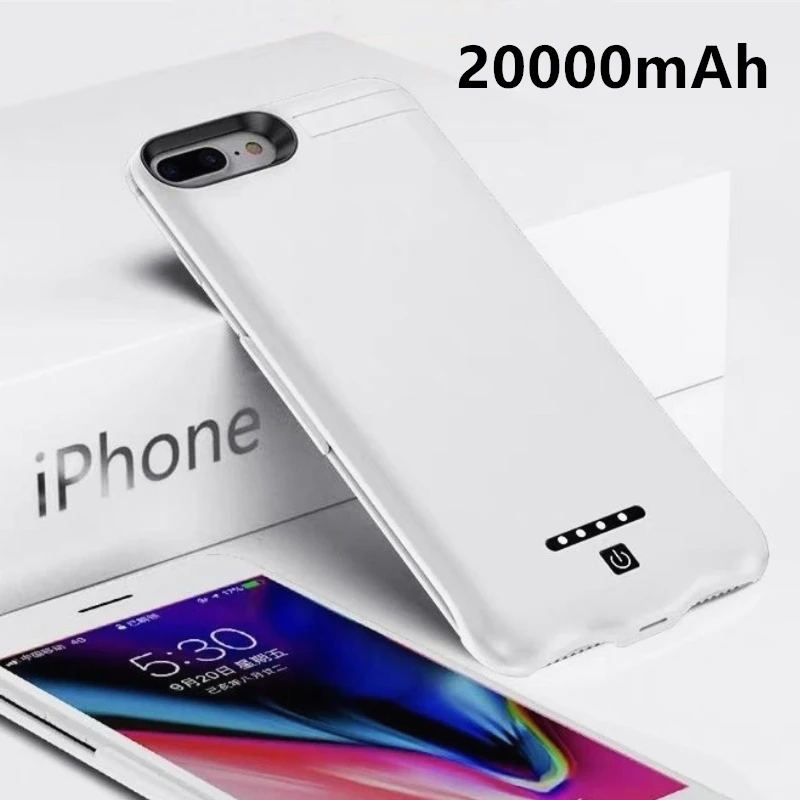 

Ультратонкий чехол с внешним аккумулятором на 20000 мА · ч для iPhone 6, 6s, 7, 8 plus, чехлы с зарядным устройством для iPhone 11 Pro Max, 11pro