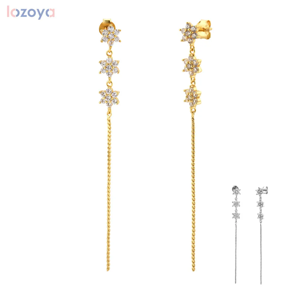 

Женские серьги-подвески Lozoya, серьги из серебра 925 пробы с золотой звездой, роскошные модные украшения для пирсинга