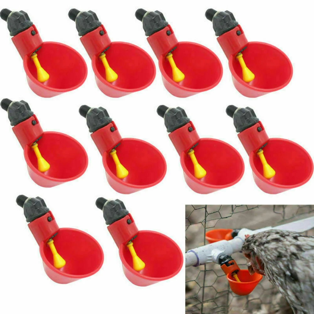 

Fully Automatic Poultry Drinking Cup Chicken Pigeon Waterer Water Saving 5/10pcs