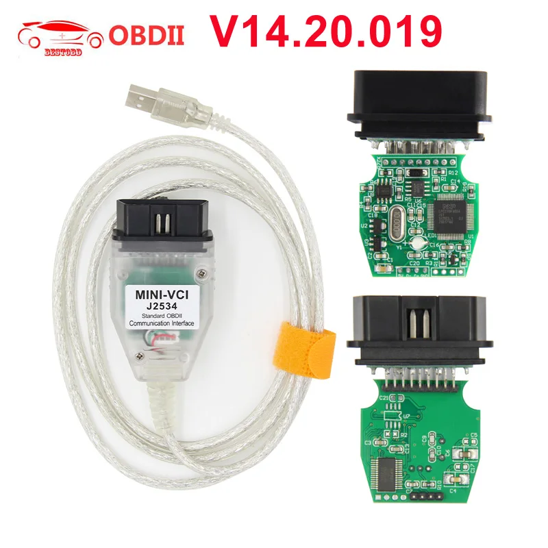 Для Toyota диагностический мини-разъем V14.20.019 J2534 TIS Techstream FTDI FT232RL OBDII OBD2 автомобильный диагностический кабель Minivci интерфейс для Toyota
