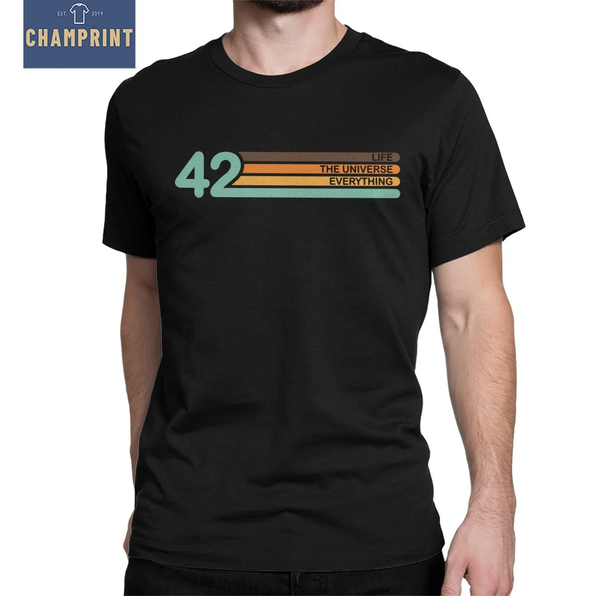 

The Meaning Of Life The Universe And Everything Tees Douglas Adams T-Shirt Men Pure Cotton T Shirt Plus Size Clothing