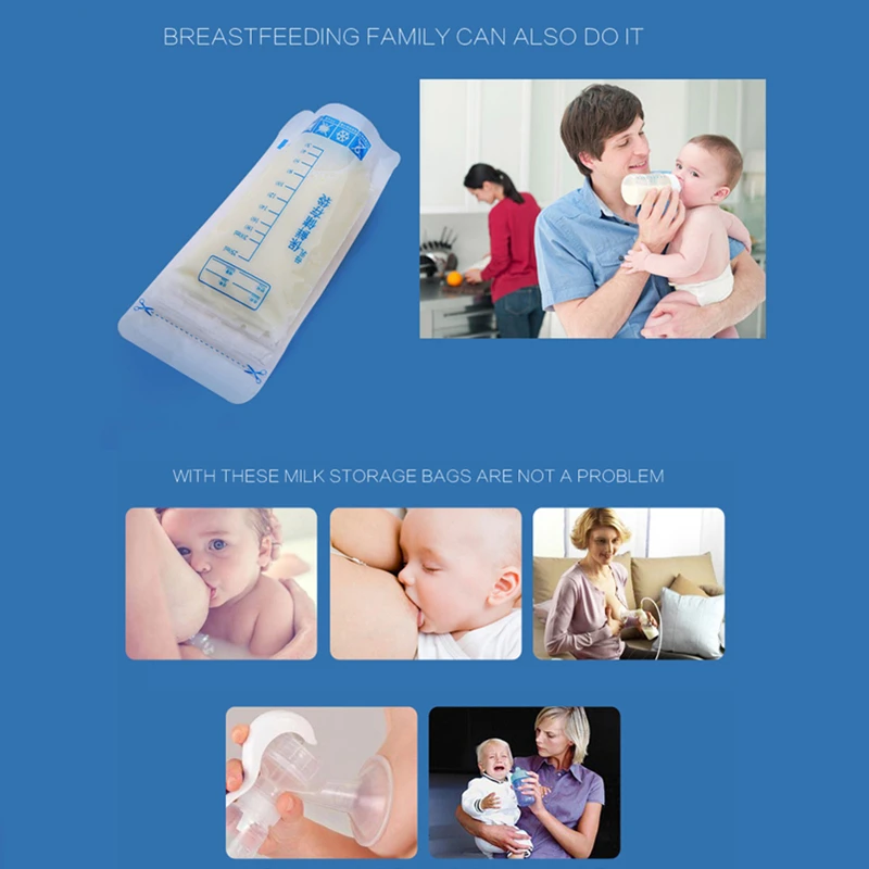 

30Pcs Mother Milk Baby Food Storage 250ml Breast Milk Storage Bag BPA Free Baby Safe Feeding Bags Freezer Bags