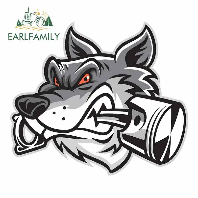 EARLFAMILY 13 см x 11 3 Для волка кусает поршень забавная фотонаклейка на автомобиль